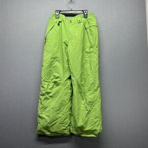 686 Ski Pants Girls Large Green Star Print Insulated 10K Waterproof Winter Snow